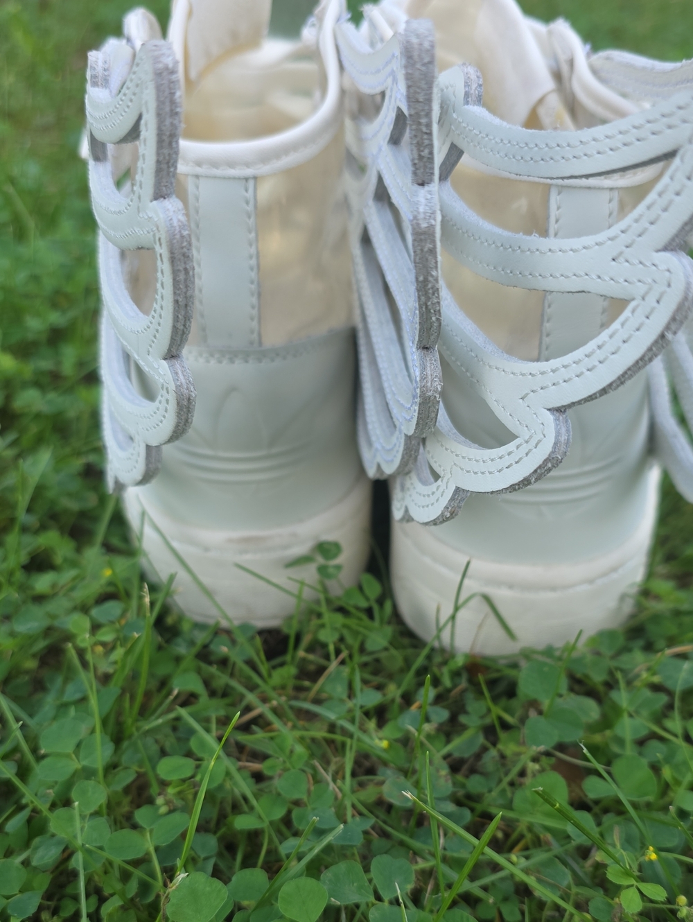 Adidas Jeremy Scott White Wing-Detail High-Top Sneak… - Gem